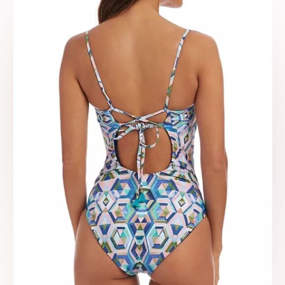 La Blanca Navy Blue Reversible Riviera Bandeau One Piece Swimsuit - Picture 5 of 12